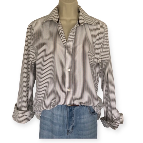 LOUIS VUITTON Button Down Long Sleeve Shirt Wide Collar & Cuff EU 39 Medium - Picture 11 of 16